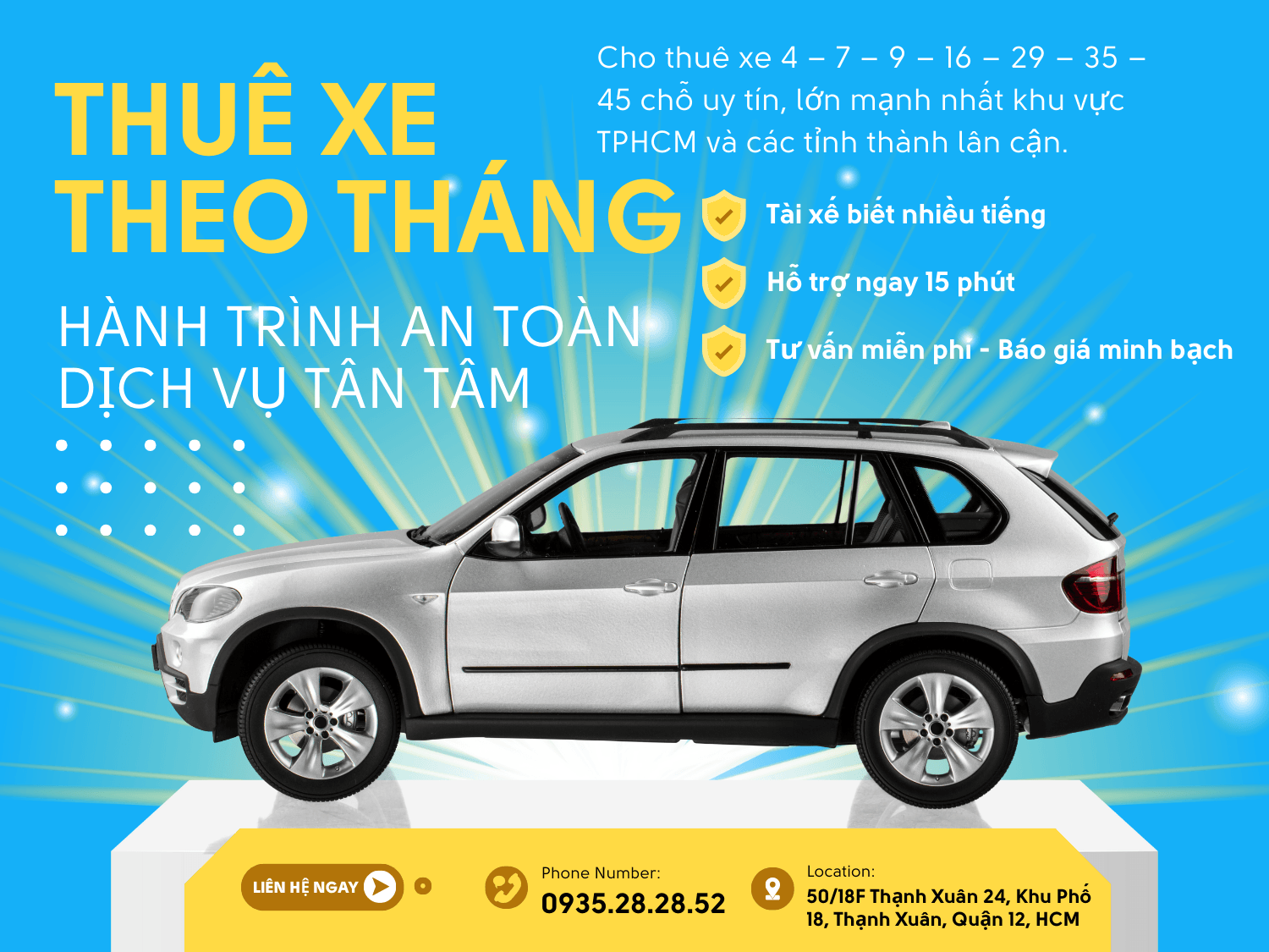 thuê xe theo tháng hải nguyên